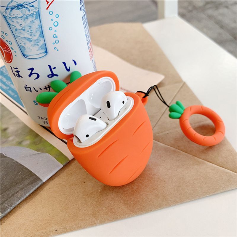 Cute Cactus Carrot Pattern Soft Silicone Protective Cover Shockproof Case Skin for Airpods - Executive-Skincare