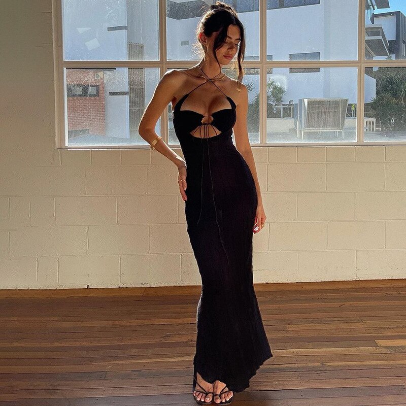 Backless Halter Long Dress - Executive Quality Store