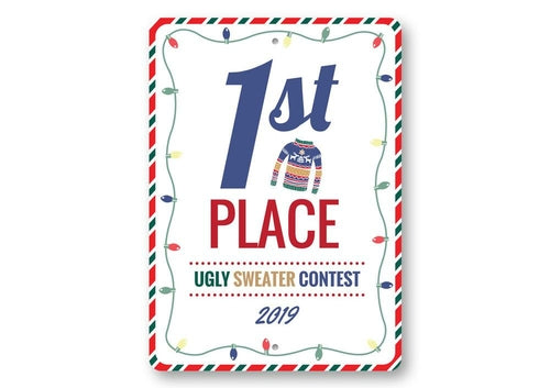 1st Place Ugly Sweater Contest Sign - Executive-Skincare