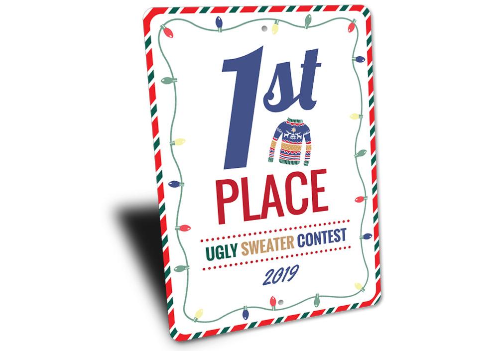 1st Place Ugly Sweater Contest Sign - Executive-Skincare