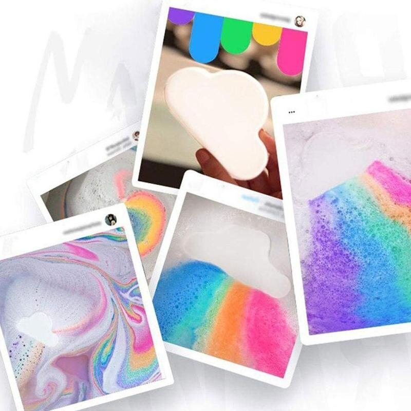 Rainbow Soap Cloud Bath Salt Moisturizing Exfoliating Cleaning Body Skin Bubble Bath Bombs Multicolor For Baby - Executive-Skincare