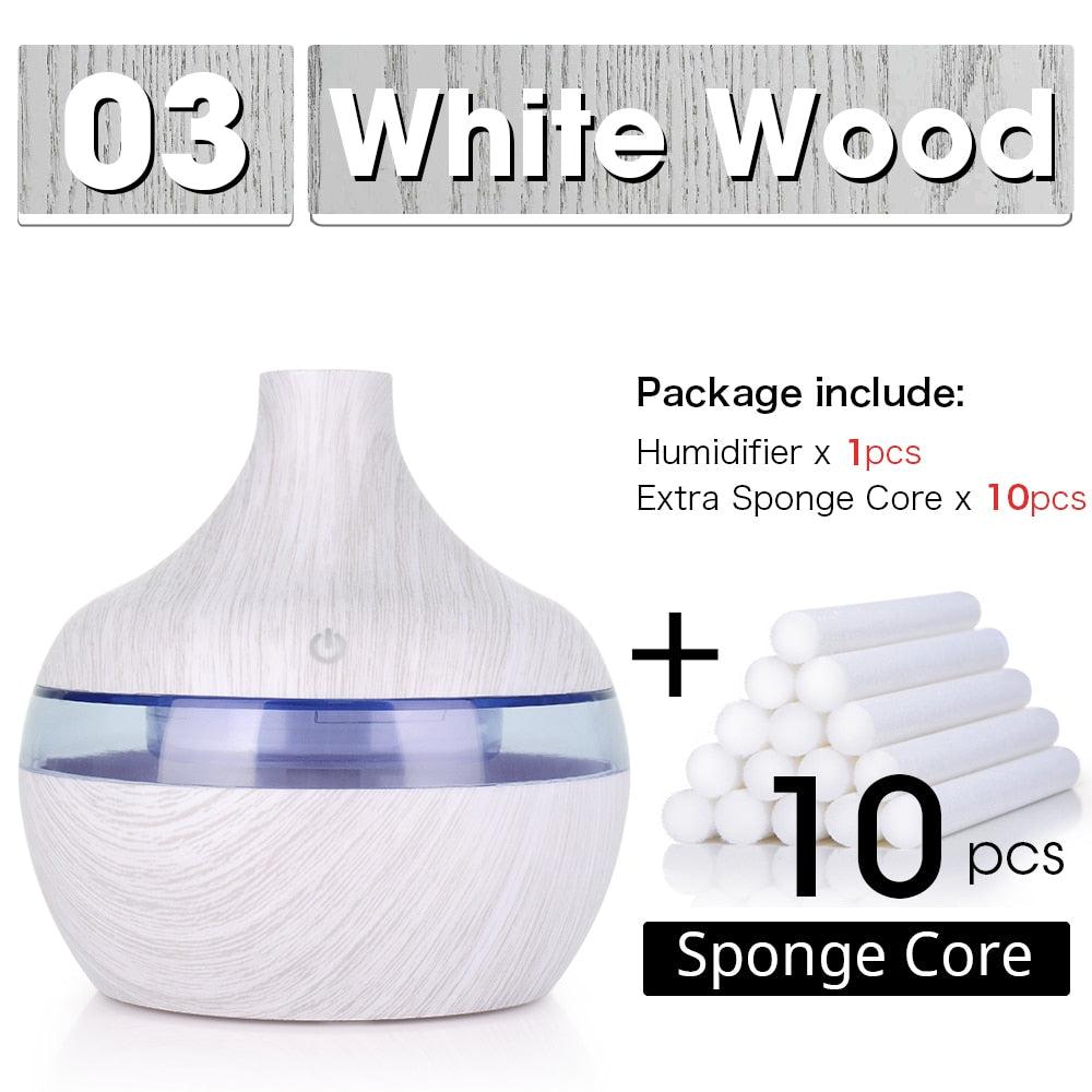 300ML USB Air Humidifier Electric Aroma Diffuser Mist Wood Grain Oil Aromatherapy Mini Have 7 LED Light For Car Home Office - Image #10