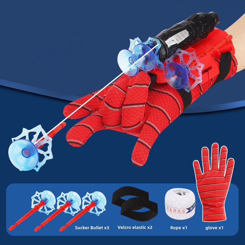 Movie Spider Man Cosplay Launcher Spider Silk Glove Web Shooters Recoverable Wristband Halloween Prop Toys for Children