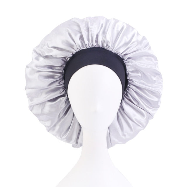 Women Satin Round Cap Sleep Hat Hair Protection Care - Executive-Skincare