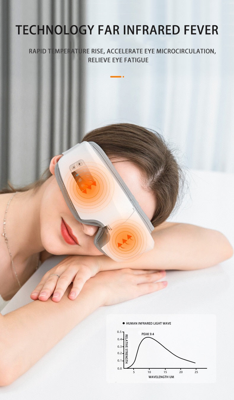 4D Smart Airbag Vibration Eye Massager Eye Care Instrument Hot Compress Bluetooth Eye Fatigue Massage Glasses - Executive-Skincare