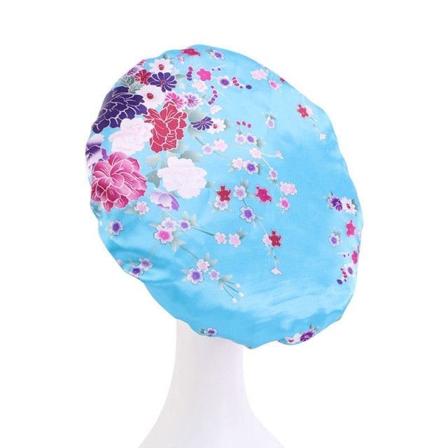 Women Satin Round Cap Sleep Hat Hair Protection Care - Executive-Skincare