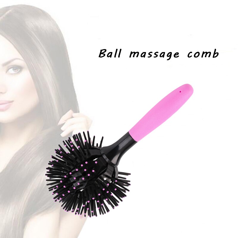 3d Round Hair Brushes Comb Salon Make Up 360 Degree Ball Blow Drying