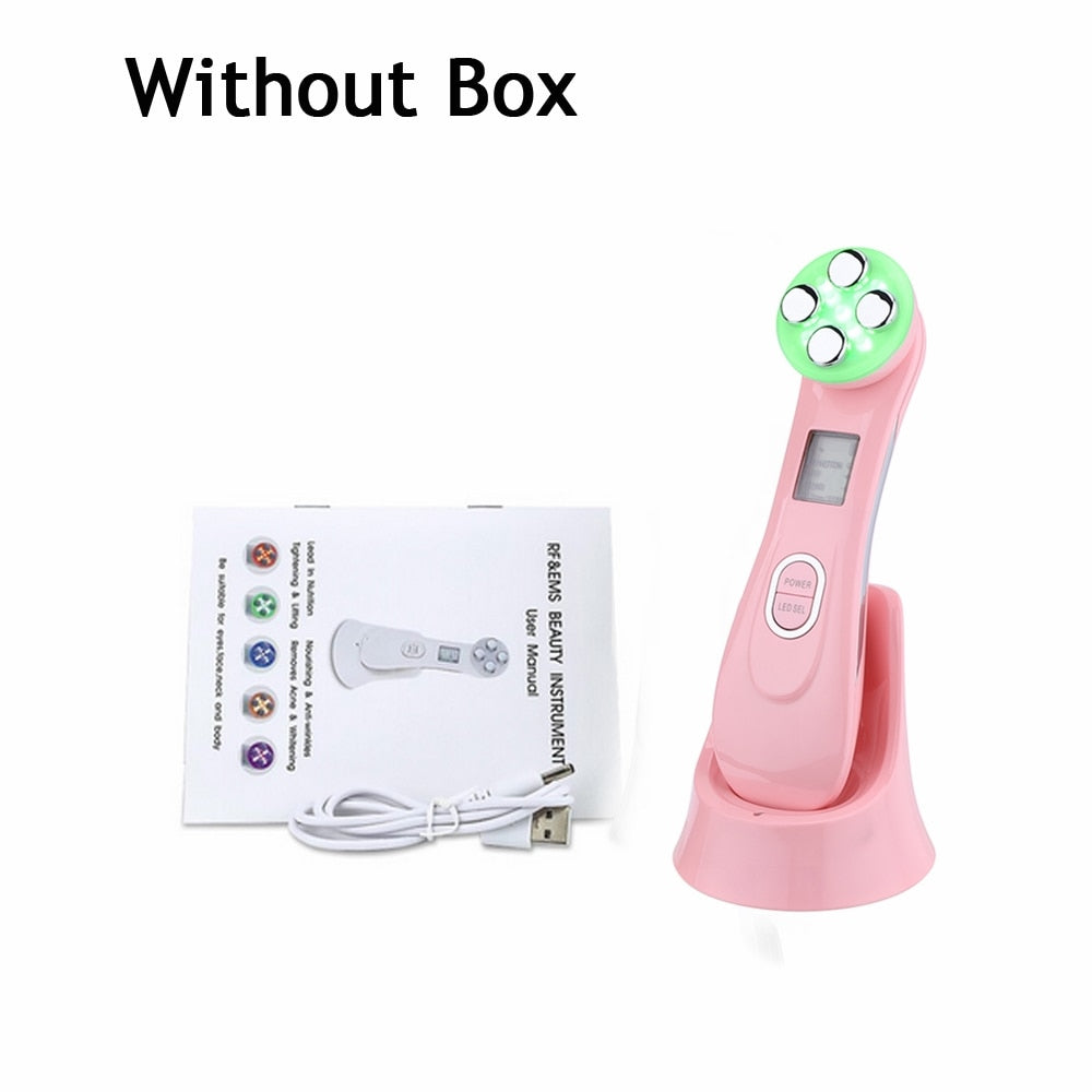 Mesoterapia Facial 5 in 1 LED Skin Tightening Beauty RF EMS Photon Light Therapy Anti Aging Skin Rejuvenation Skin Care Tools - Executive-Skincare