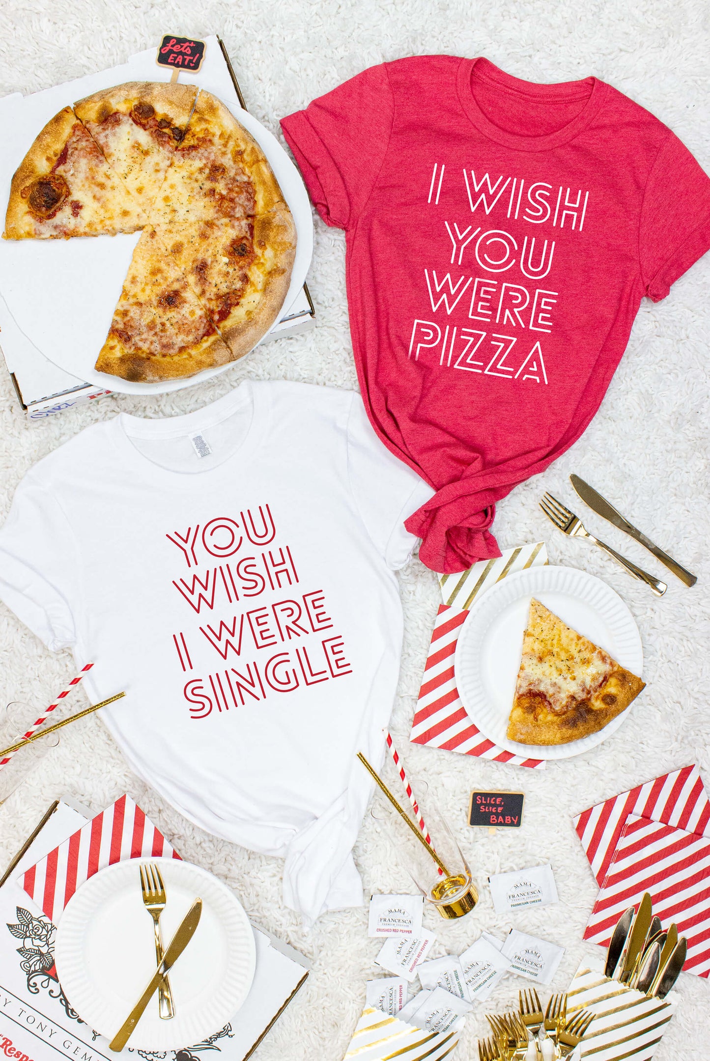 Pizza Theme Tees - You Wish I Was Single | Wish You Were Pizza | Bachelorette T-Shirt - Executive-Skincare