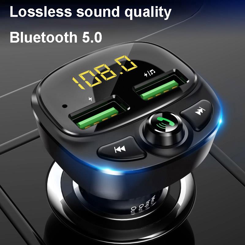 Car FM Transmitter Bluetooth 5.0 Dual USB Charger - Executive-Skincare