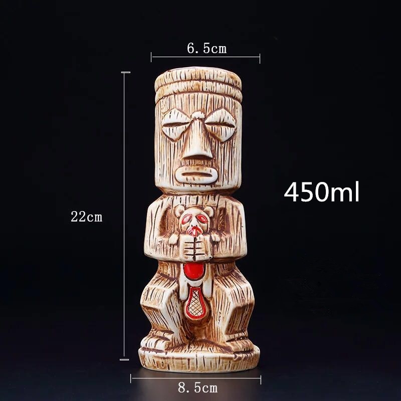 450ml Ceramic Tiki Mug Creative Porcelain Beer Wine Mug Cup Bar Tool - - Executive-Skincare