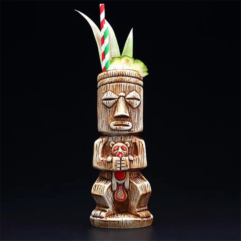 450ml Ceramic Tiki Mug Creative Porcelain Beer Wine Mug Cup Bar Tool - - Executive-Skincare