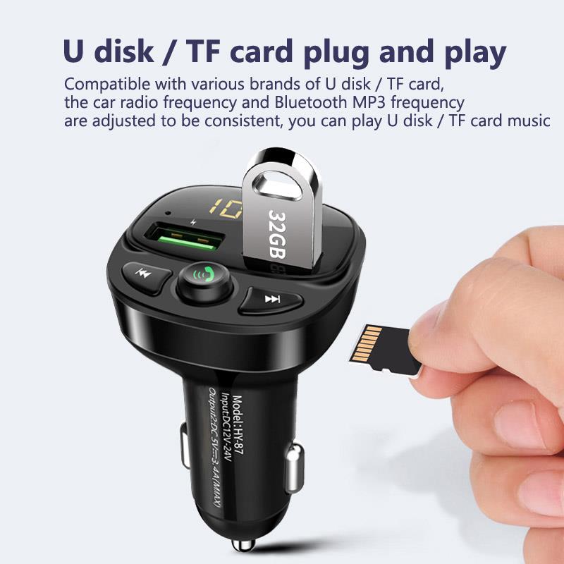 Car FM Transmitter Bluetooth 5.0 Dual USB Charger - Executive-Skincare