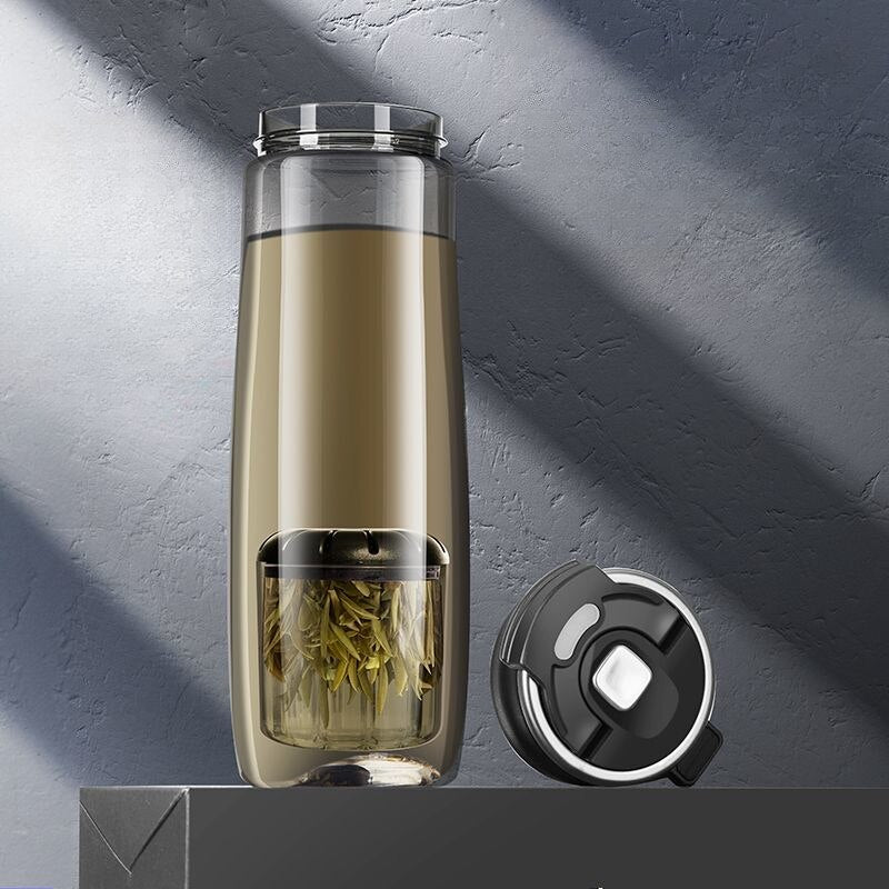 "Simplify Your Tea Time with Magnetic Tea Separation Cups - Portable, Anti-Fall, and Large Capacity Sports Kettle!"