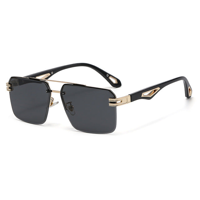 Oversized Rimless Rectangle Sunglasses - Executive-Skincare