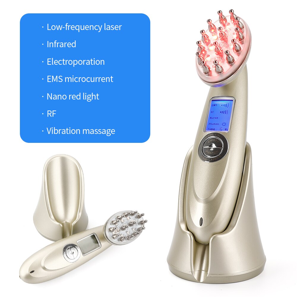 Electric Laser Hair Growth Comb Infrared EMS RF Vibration Massager Microcurrent Hair Care Hair Loss Treatment Hair Regrowth - Executive-Skincare