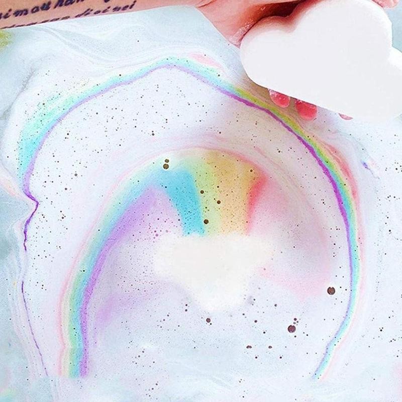 Rainbow Soap Cloud Bath Salt Moisturizing Exfoliating Cleaning Body Skin Bubble Bath Bombs Multicolor For Baby - Executive-Skincare