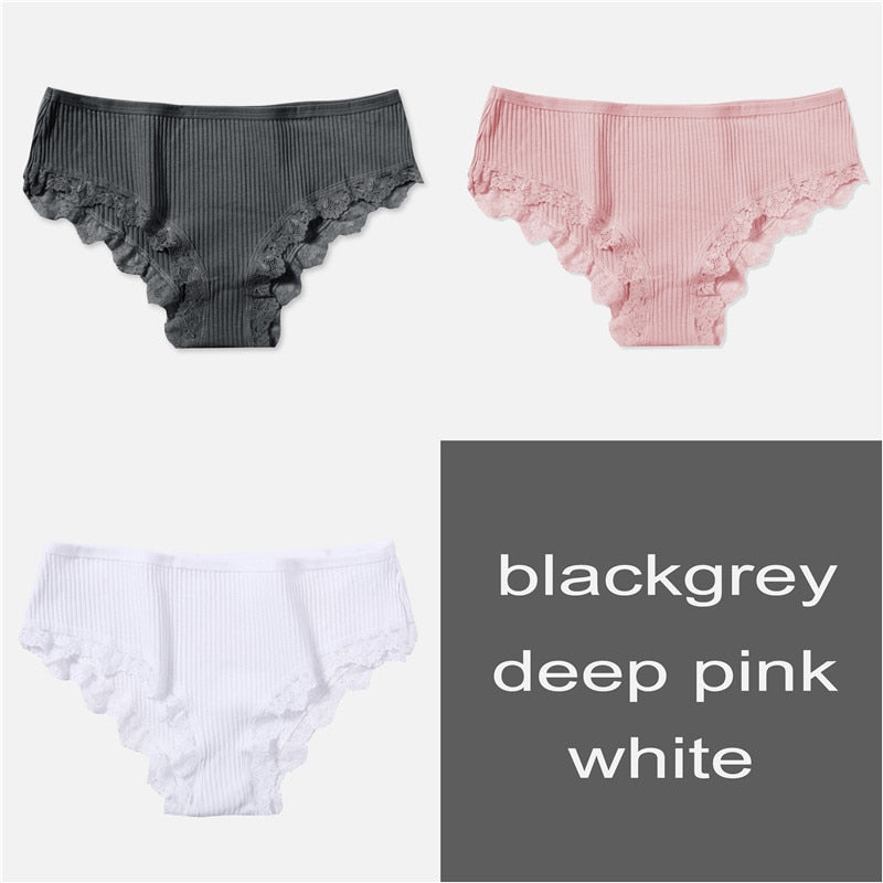 Cotton Panty 3Pcs/lot Solid Women's Panties - Executive-Skincare