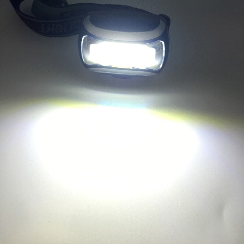  LED Headlight Mini Headlamp COB Flashlight Camping Torch Light 