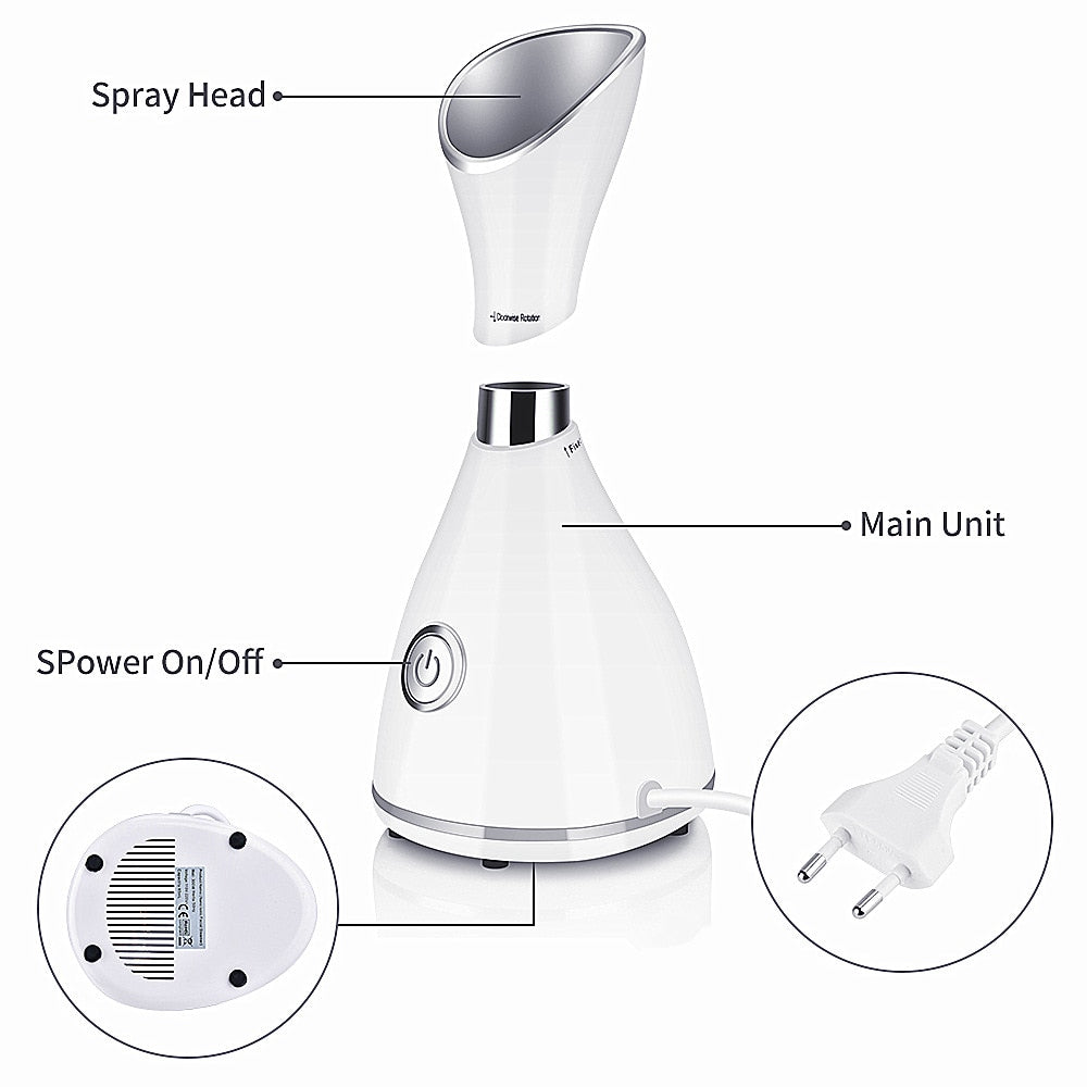 Face Steamer Machine SPA Sprayer Sauna Facial Humidifier Skin Care Facial Vaporizer Vapeur Visage Nebulizador Limpiador Digester - Executive-Skincare