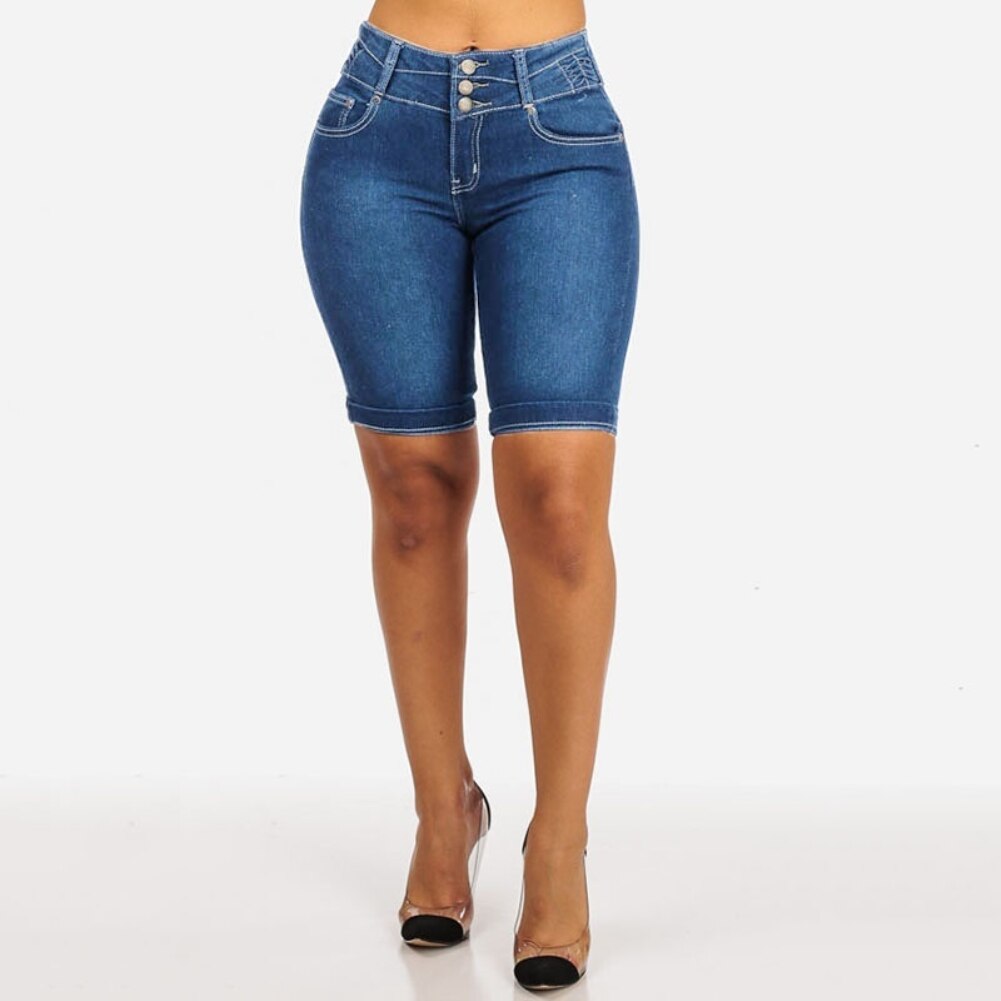 Knee Length Stretch Short Jeans - Executive-Skincare