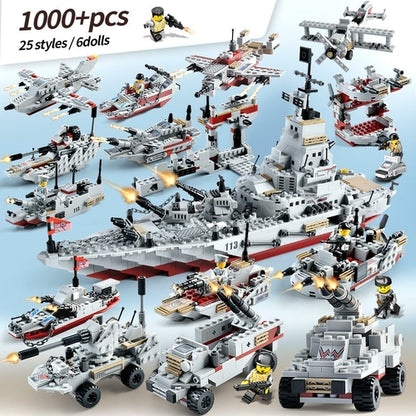 Military battleship building block boy gift puzzle children toys - Executive-Skincare