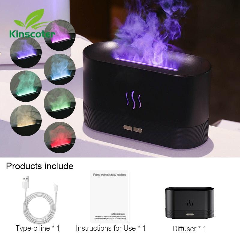 Kinscoter Aroma Diffuser Air Humidifier Ultrasonic Cool Mist Maker Fogger Led Essential Oil Flame Lamp Difusor - Image #4