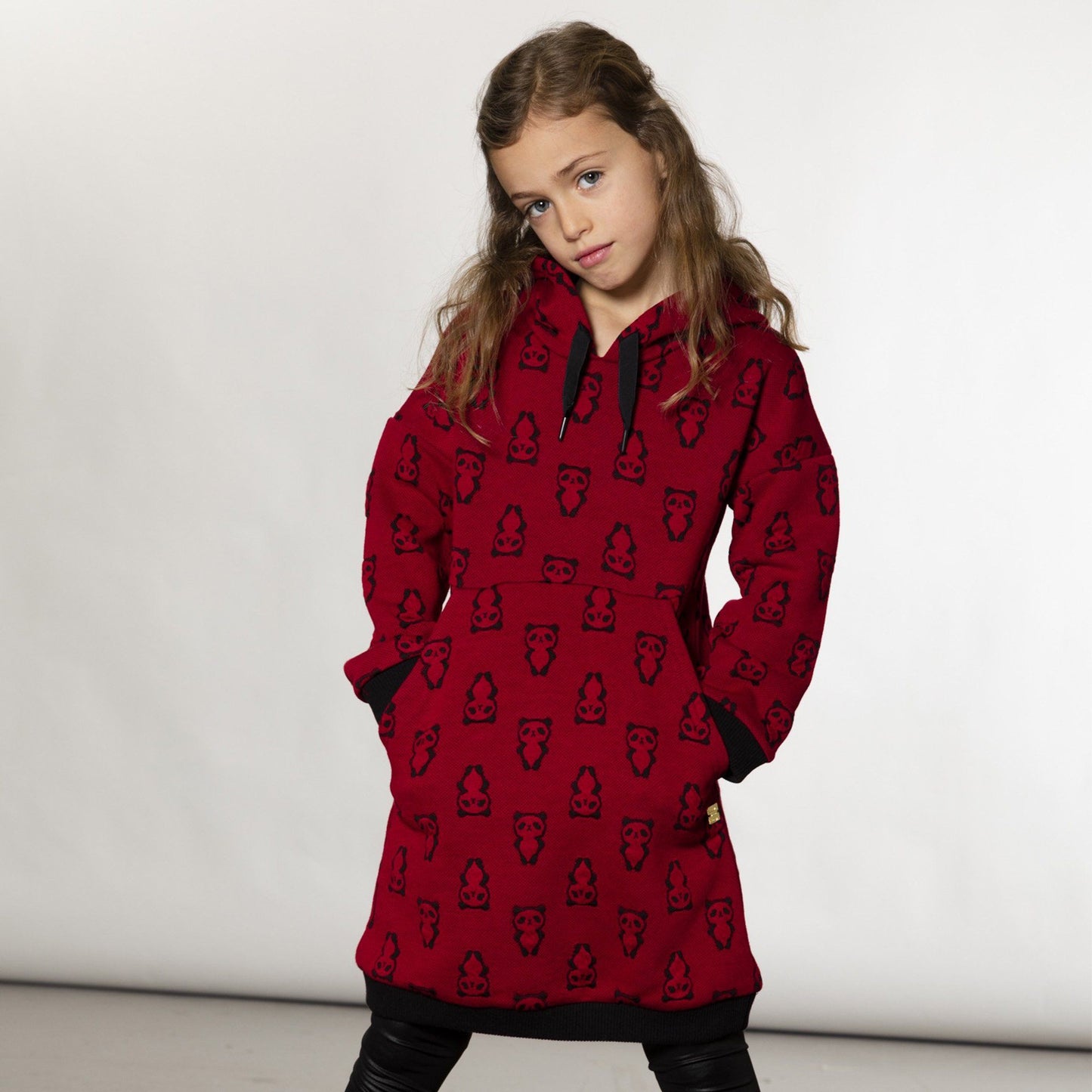 Red Hooded Jacquard Dress - Executive-Skincare