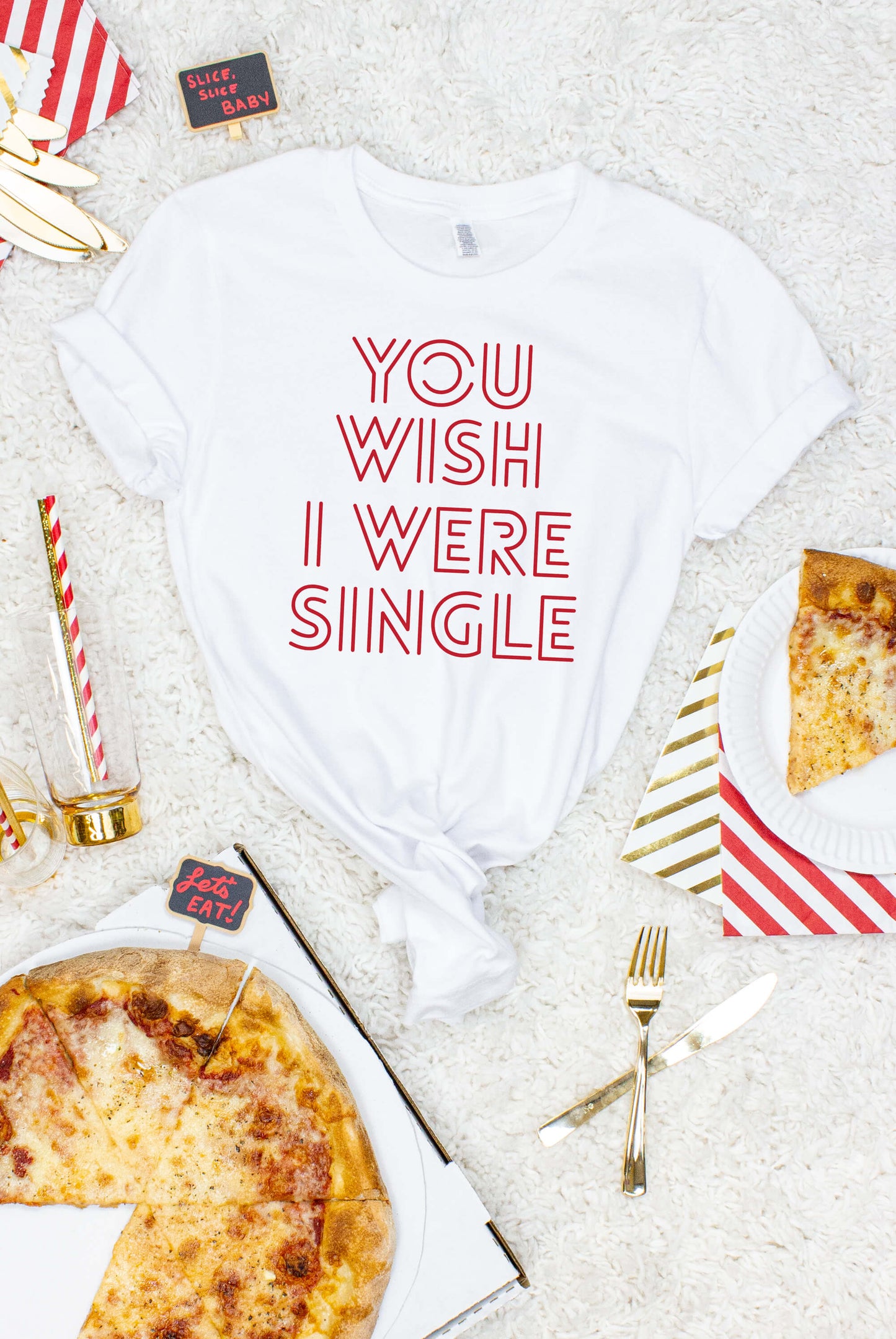 Pizza Theme Tees - You Wish I Was Single | Wish You Were Pizza | Bachelorette T-Shirt - Executive-Skincare