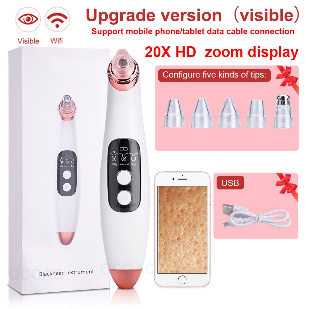 Visible Camera Blackhead Remover Face Deep Nose Cleaner Pore Acne Pimple Removal Vacuum Suction Facial Beauty Clean Skin Tool - Executive-Skincare