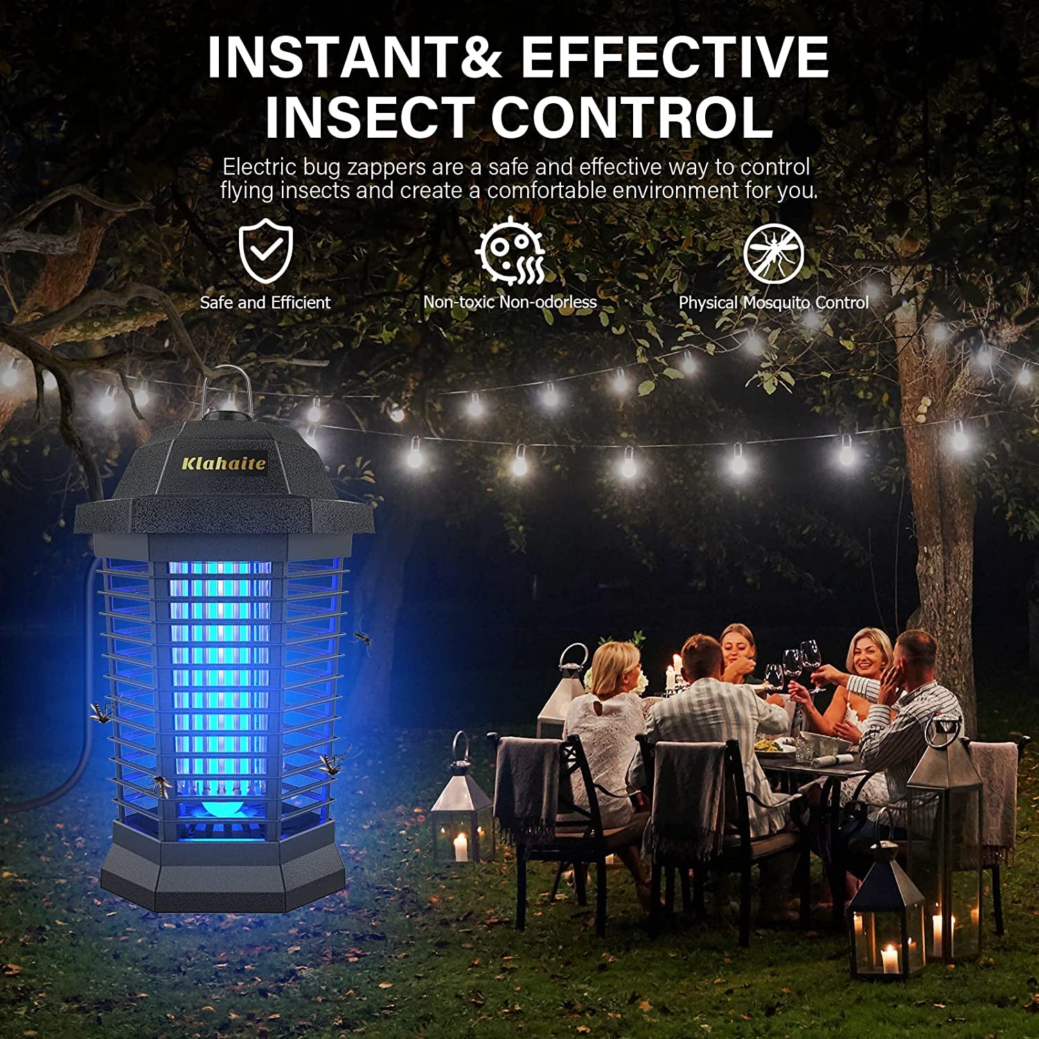 Bug Zapper Outdoor, Mosquito Zapper Indoor, Fly Zapper, Fly Trap, Insect Trap for Garden Backyard Patio