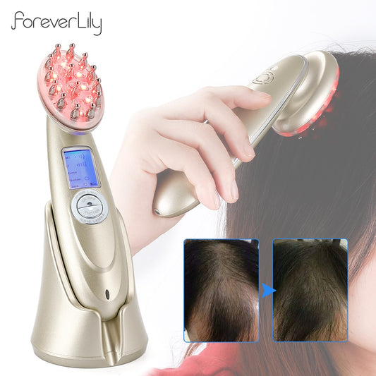 Electric Laser Hair Growth Comb Infrared EMS RF Vibration Massager Microcurrent Hair Care Hair Loss Treatment Hair Regrowth - Executive-Skincare