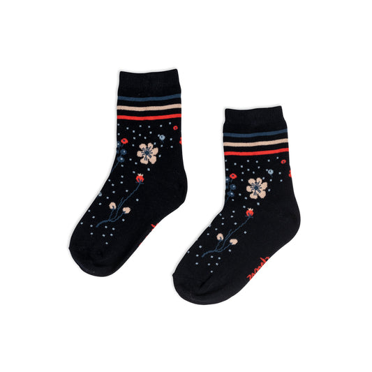 Printed Socks With Flowers And Stripes - Executive-Skincare