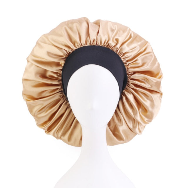 Women Satin Round Cap Sleep Hat Hair Protection Care - Executive-Skincare