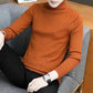 Slim Solid Color Turtleneck Sweater Mens Winter Long Sleeve Warm Knit Sweater Classic Solid Casual Bottoming Shirt