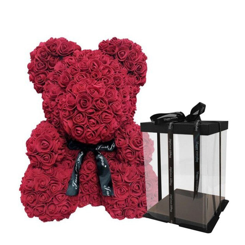 25/38Cm Teddy Bear Rose Flower Gifts for Women Valentine\'S Day Gift Plush Bear Rabbit Artificial Valentine\'S Flowers with Box