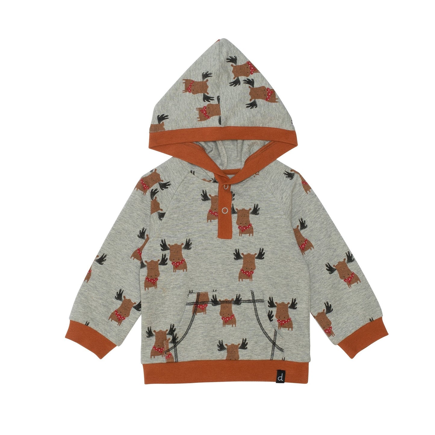 Organic Cotton Hooded Holiday Moose Printed Top - Executive-Skincare