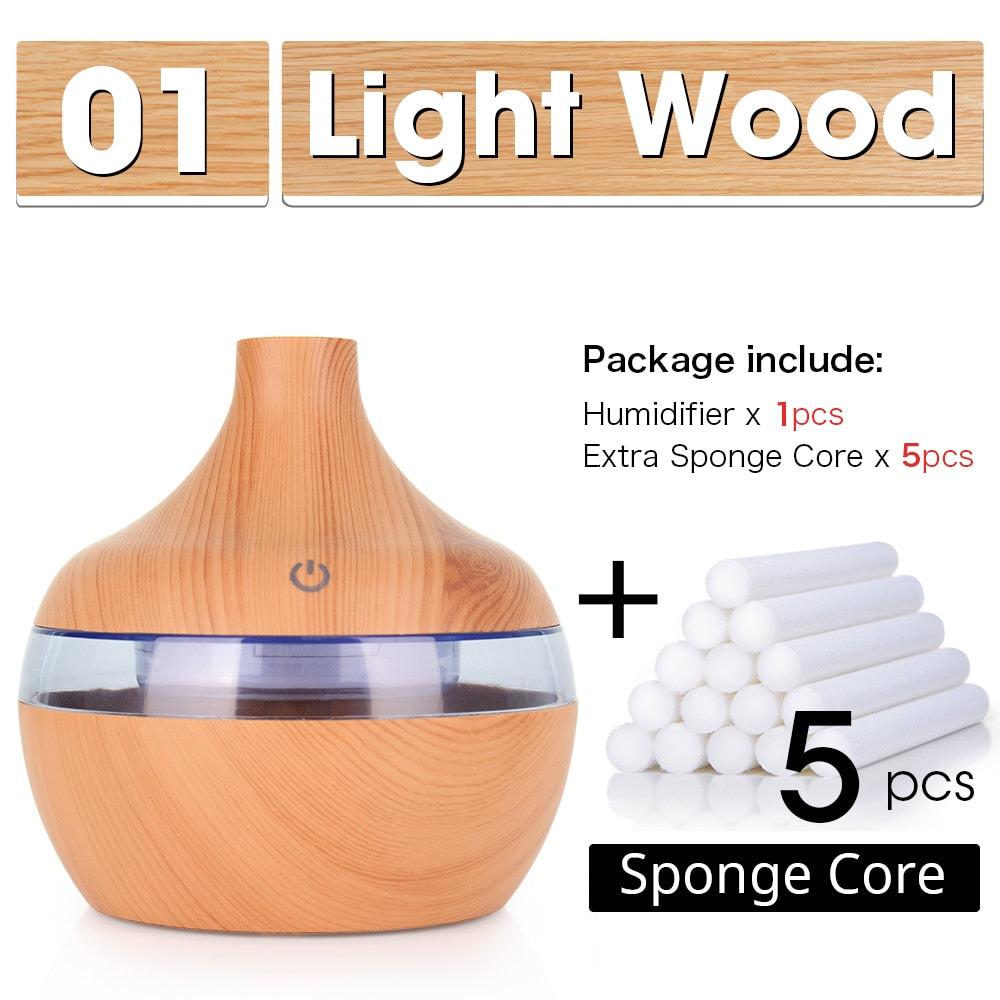 300ML USB Air Humidifier Electric Aroma Diffuser Mist Wood Grain Oil Aromatherapy Mini Have 7 LED Light For Car Home Office - Image #13