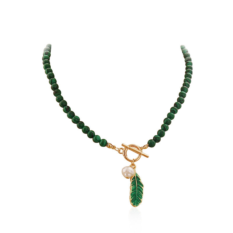 Spirit of Nature Malachite Pearl Necklace and Bracelet - Executive-Skincare