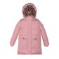 Light Pink Hooded Winter Puffer Long Coat With Pockets - Executive-Skincare