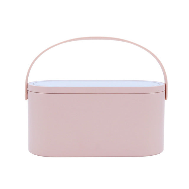 Portable Make-up Box with Make-up Mirror, Desk Lamp, Travel Make-up Storage, Dresser, Lipstick, Skin Care Product Storage Box B6 - Executive-Skincare