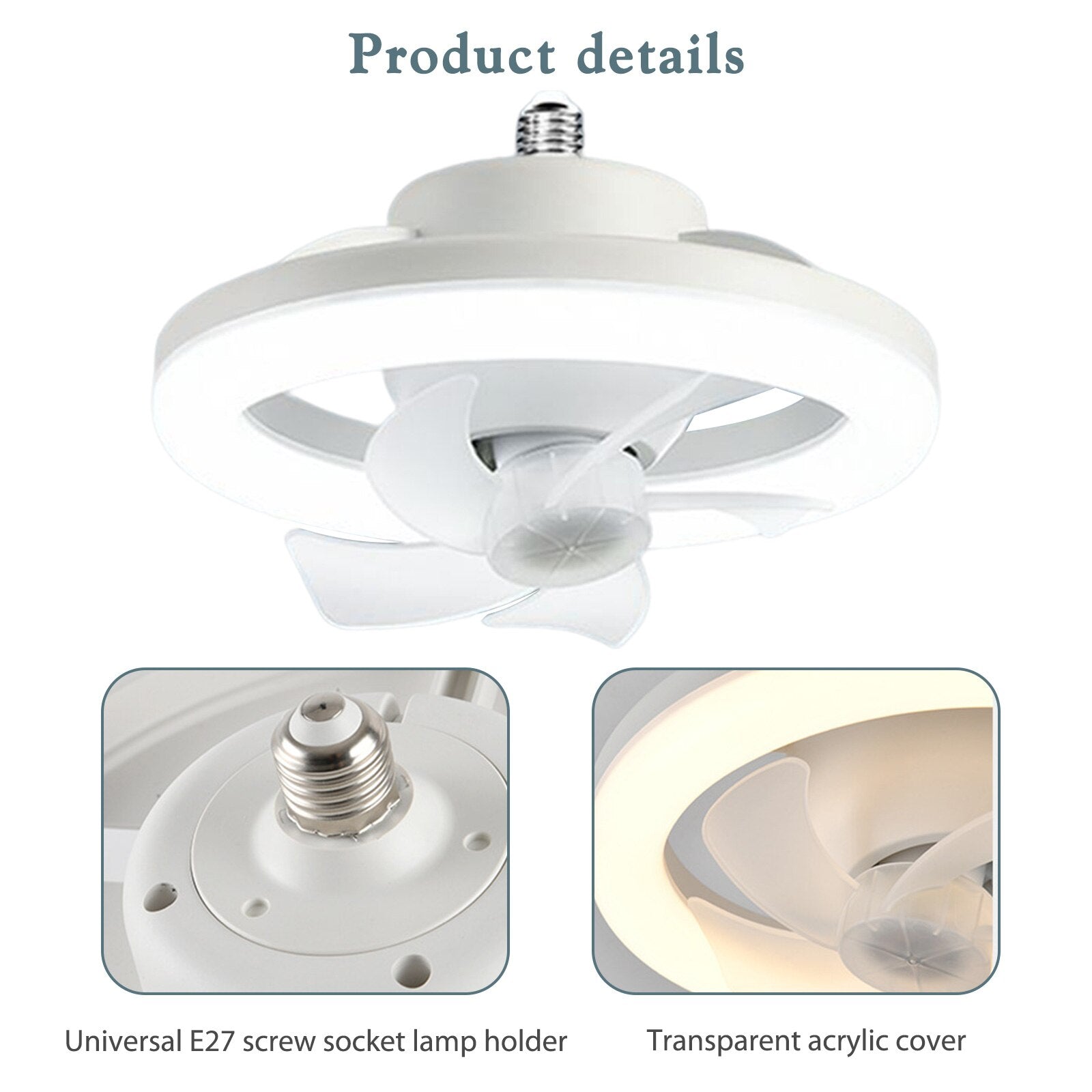 Night Market Fan Lamp 48/60W Fan Chandelier E27 Lamp Holder 360 Head Shaking 3-Gear Dimmable 3-Speed Wind for Home Children Room