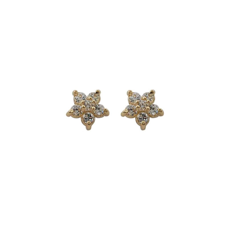 Plated Silver Gold Flower Earrings - Executive-Skincare