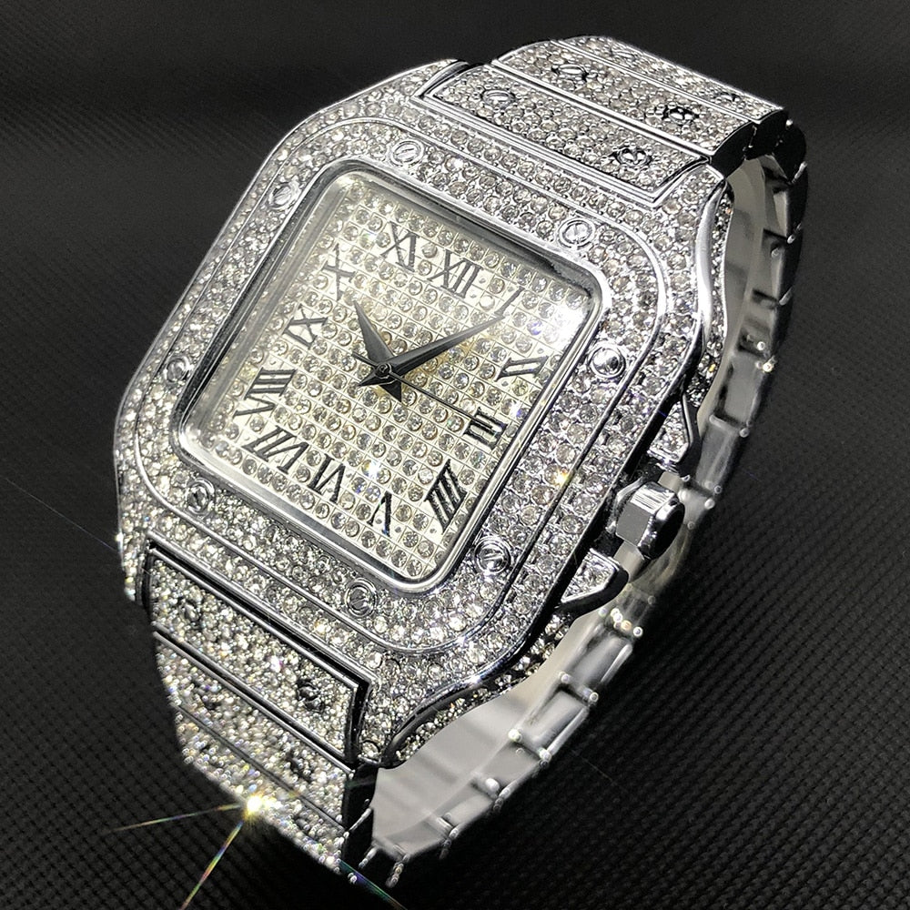 Square Full Crystal Watch - Executive-Skincare