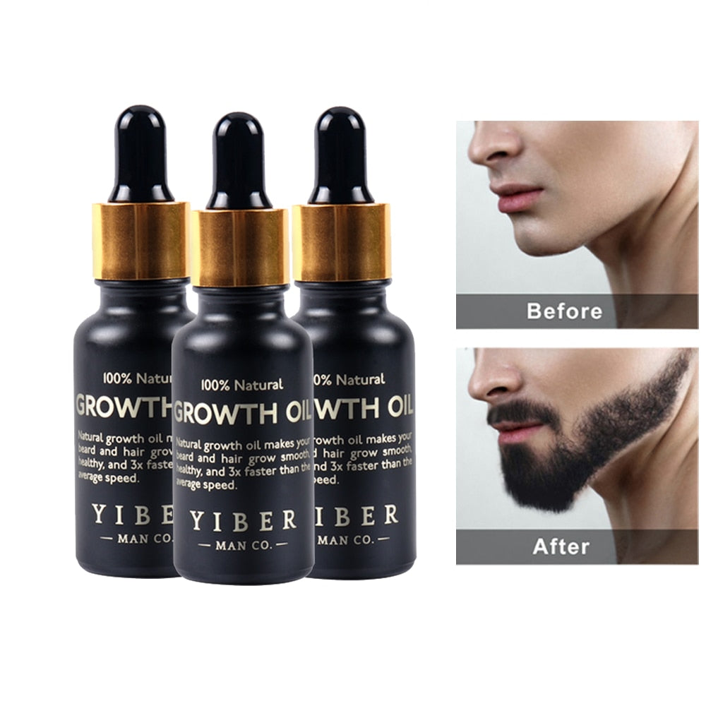 Men Beard Growth  Oil Kit Soften Hair Growth Nourishing Enhancer Beard Wax Balm Moustache Oil Leave-In Conditioner Beard Care - Executive-Skincare