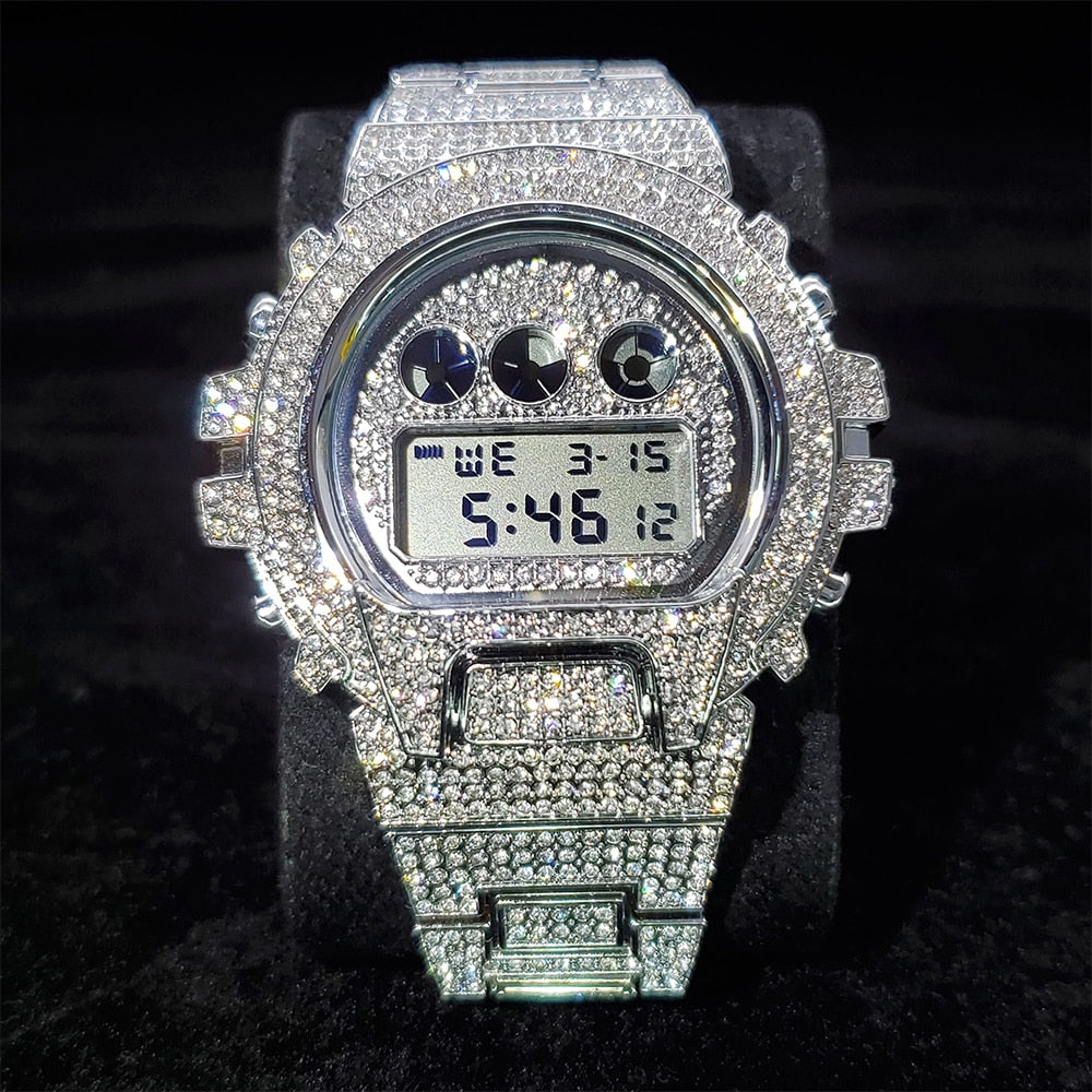 Ladies Digital Diamond Quartz Wristwatches - Executive-Skincare