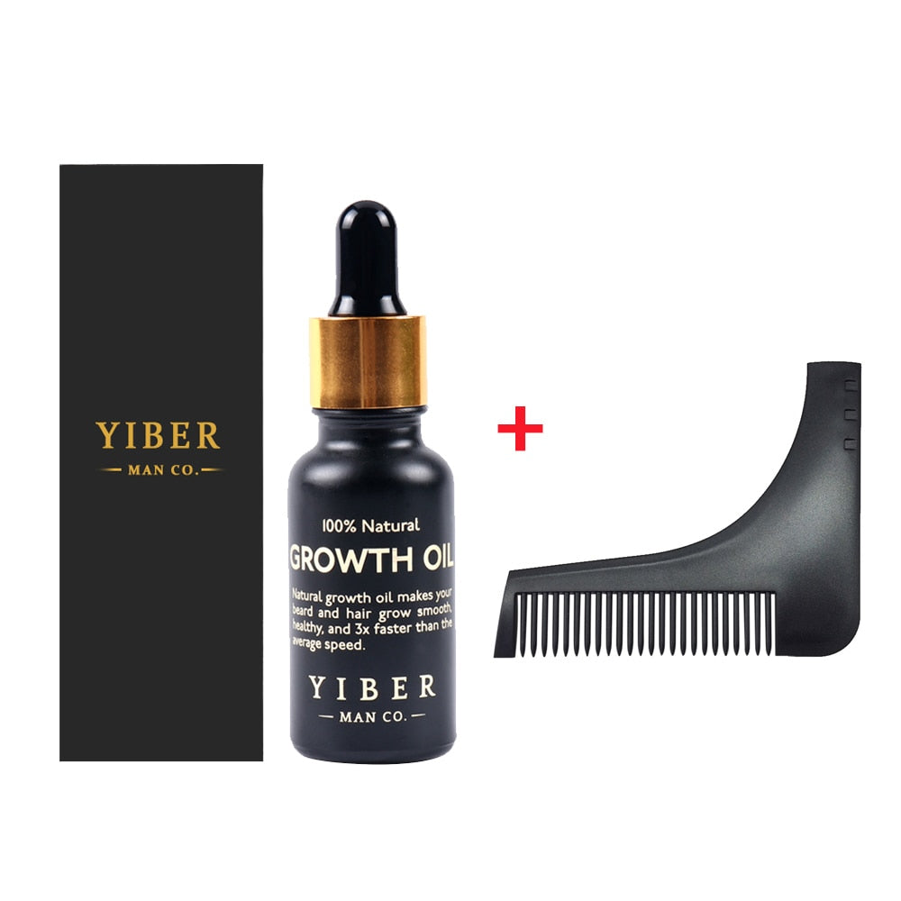 Men Beard Growth  Oil Kit Soften Hair Growth Nourishing Enhancer Beard Wax Balm Moustache Oil Leave-In Conditioner Beard Care - Executive-Skincare