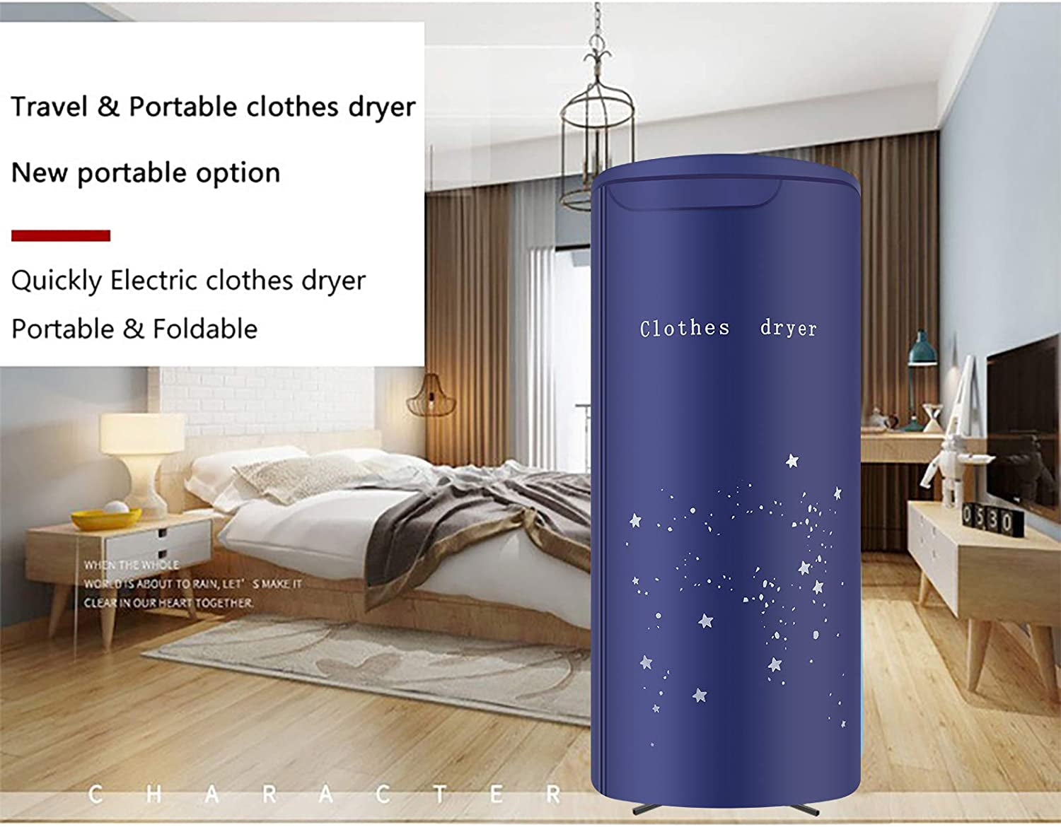 Clothes Dryer Portable Travel Mini 900W Dryer Machine,Portable Dryer for Apartments, New Generation Electric Clothes Drying