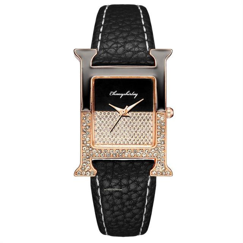 Luxury Brand Women Watches Fashion Crystal with Diamonds High Quality Design Quartz Watch Casual White Leather Strap Gift Clock