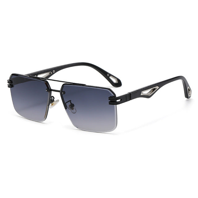 Oversized Rimless Rectangle Sunglasses - Executive-Skincare